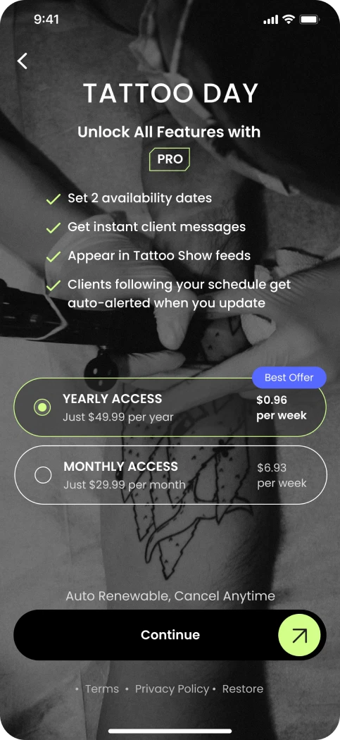 Unlock All Features with PRO: yearly and monthly access